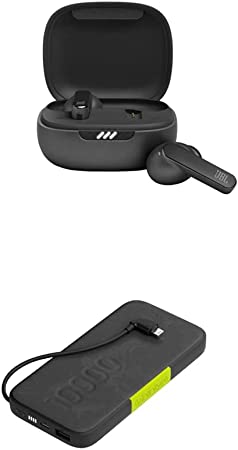 JBL Live Pro TWS 2: 40 Hours of Playtime, True Adaptive Noise Cancelling, Smart Ambient, and Beamforming mics (Black) and InfinityLab InstantGo Power Bank with Integrated Lightning Connector