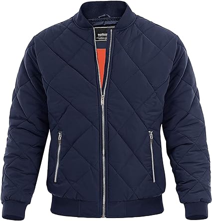 MAGNIVIT Men's Bomber Jacket Winter Fall Quilted Puffer Jacket Warm Padded Coats