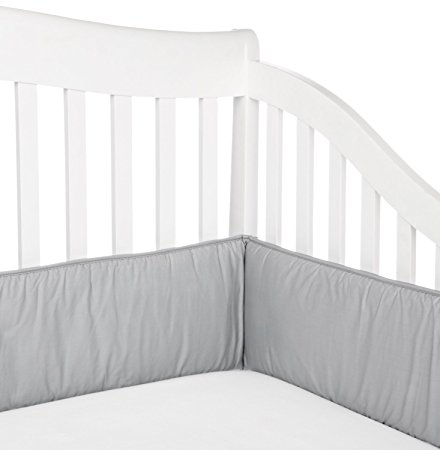 TL Care 100% Cotton Percale Crib Bumper, Gray