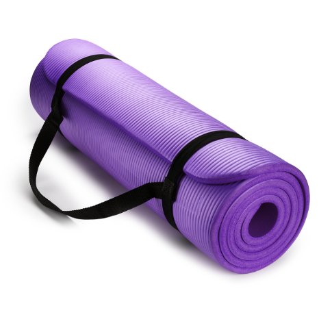 HemingWeigh 12-Inch Extra Thick High Density Exercise Yoga Mat with Carrying Strap