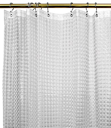 3D Crystal EVA Clear Shower Curtain (72 by 72 inches) with Inserts - Eco Friendly - No Mildew - No Odors - No Chemicals - by Utopia Home