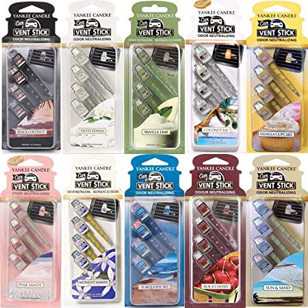 2 Pack (8 Fresheners) x Official Yankee Candle Car Vent Stick Air Fresheners