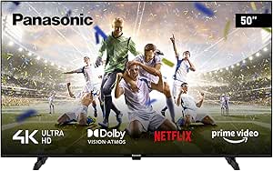 Panasonic TX-50MX610B, 50 Inch 4K Ultra HD LED Smart 2023 TV, High Dynamic Range (HDR), Linux TV, Dolby Atmos & Dolby Vision, Google Assistant, Amazon Alexa, 2 Feet Pedestal, Black