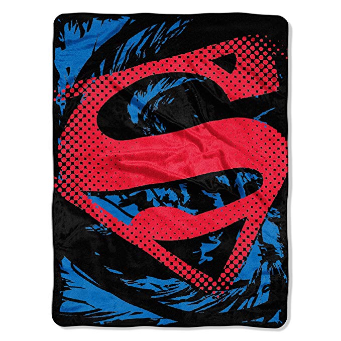 Superman, "Super Rip Shield" Micro Raschel Throw Blanket, 46" x 60"