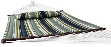 Sorbus Hammock with Spreader Bar, Detachable Pillow, Heavy Duty, 450 Pound Capacity, Perfect for Indoor/Outdoor Patio, Deck, Yard (Hammock Only, Blue/Aqua)