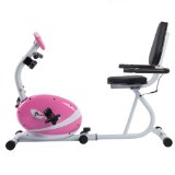 Sunny Health and Fitness Pink Magnetic Recumbent Exercise Bike