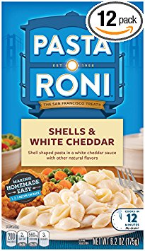 Pasta Roni Shells & White Cheddar Mix (Pack of 12 Boxes) 6.2 oz