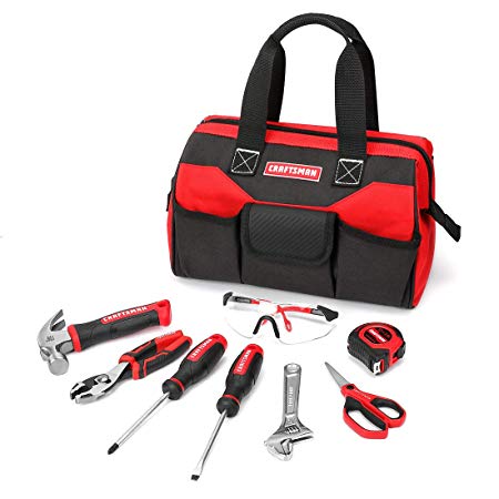 Craftsman CMXTYAG65549 8Piece Kids Junior Tool Set with Tool Bag, Real Tools & Accessories For Boys & Girls, Age 8