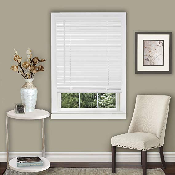 Better Home Amanecer Collection Cordless Vinyl 1-Inch Light Filtering Mini Blind- Pearl White - 33" x 64" (Actual Measurement 32.5" x 64")