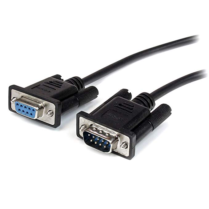 StarTech.com 0.5m DB9 RS232 Serial Extension Male to Female Cable, Black (MXT10050CMBK)