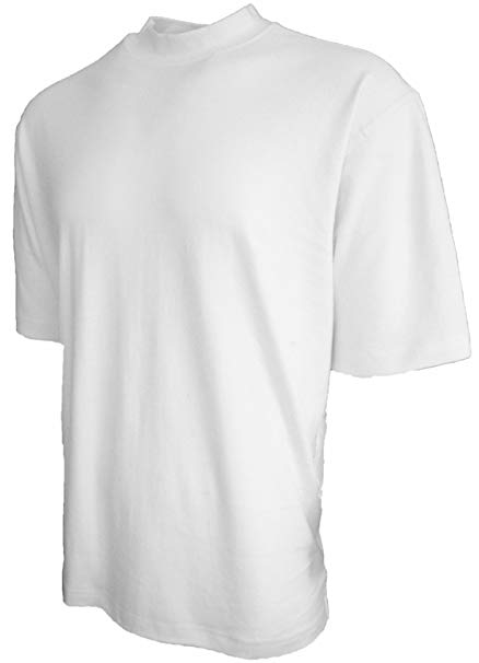 Good Life Brand 100% Cotton Mock Turtleneck Shirt Short Sleeved Pre-Shrunk 4 Colors