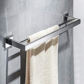 Bathroom Double Towel Bar,23.6 Inch Towel Rack Wall Mount,US304 Stainless Steel Chromed Polished
