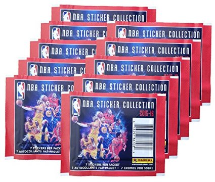 2015-2016 NBA Sticker Collection - 10 Packs of 7 - 70 Stickers Total! Panini