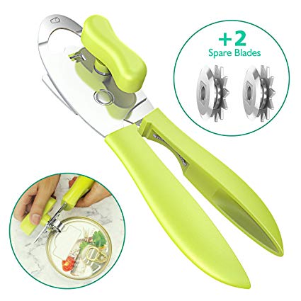 4-IN-1 Can Opener Manual Smooth Edge, Stainless Steel Manual Heavy Duty Tin Opener, with Ergonomic Handle for Kitchen Cooking and Can Opening- Ultra Sharp Cutting Tool, Non-slip Handle for Easy-to-Use