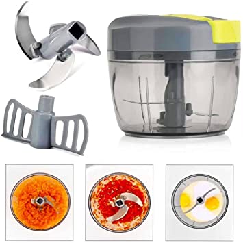 Manual Food Chopper 750ML, Food Processor for Onions, Fruit, Nuts, Herbs, Vegetables Slicer Mincer/Mixer/Blender with Handle