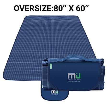 MIU COLOR Large Waterproof Outdoor Picnic Blanket, Sandproof and Waterproof Picnic Blanket Tote for Camping Hiking Grass Travelling