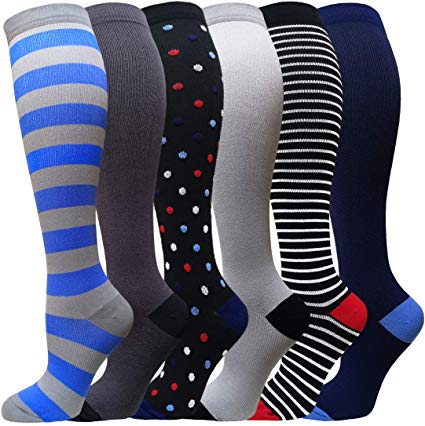 Sooverki 6/8 Pack Compression Socks (15-20mmHg) for Women & Men - Best Medical,Running,Travel,Nurse Socks