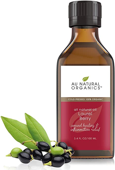 Au Natural Organics Laurel Berry Oil - 100% Cold Pressed, Organic Essential Vitamin for Face & Skin - Anti Oxidant, Anti-inflammatory, Anti Aging, Anti-Wrinkle Treatment