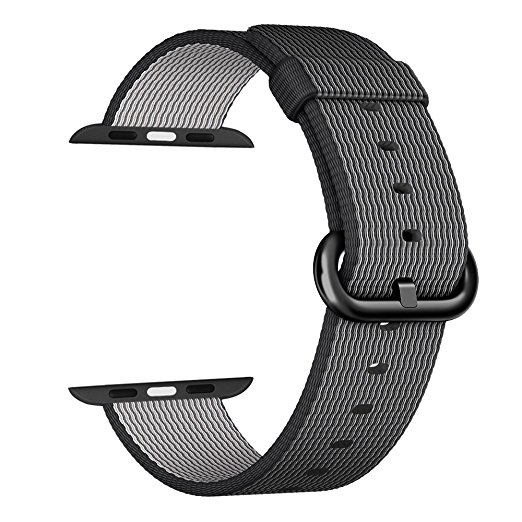 2016 Newest Arbor Home Fine Woven Nylon Strap Replacement Wrist Band Classic Bracelet Strap Bands for Apple iWatch 2016 Series 1 Series 2 (42MM-Black)