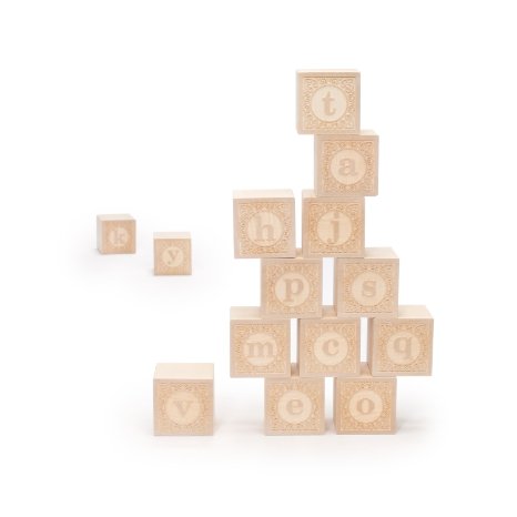 Uncle Goose Lowercase Alphablanks Blocks - Made in USA