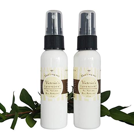 Victoria's Lavender Organic Insect Repellent Bug Spray -DEET Free All Natural Mosquito Repellent with Highly Effective Essential Oils & Aloe Vera (2 oz-2 Pack)