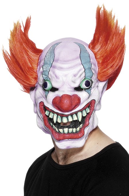 Smiffy's Clown 3/4 Mask with Hair - Adult, One Size
