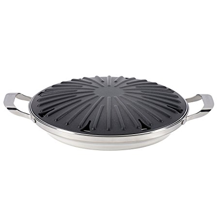 Circulon Hard-Anodized Nonstick 12-Inch Round Stovetop Grill with Accessories
