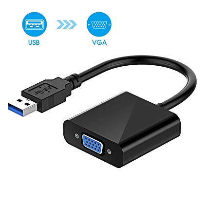 USB 3.0 to VGA Adapter Converter,TOPELEK 1080P USB to VGA Video Graphic Card Display External Cable Adapter for PC Laptop Windows 7/8/8.1/10/ etc, Not Support MAC(Apple) Systems,Tablets and Windows XP