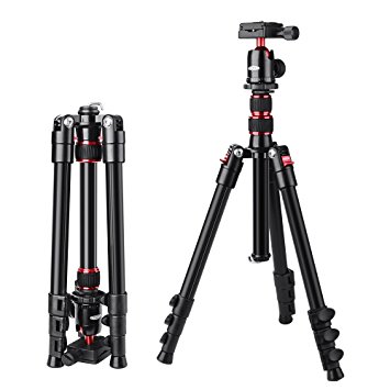 Rangers 54" Portable Professional Aluminium Tripod with 360¡ã ABS Ball Head Quick Release Plate with bubble level for DSLR Cameras RA067