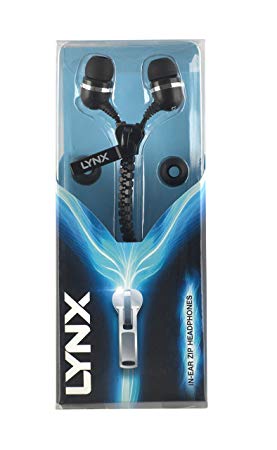 Lynx In-Ear Zipper Headphones, Black