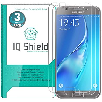 Samsung Galaxy J7 Sky Pro Screen Protector (3-Pack), IQ Shield Tempered Ballistic Glass Screen Protector for Samsung Galaxy J7 Sky Pro 99.9% Transparent HD and Shatter-Proof Shield