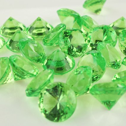 Firefly Imports 50-Piece Acrylic Diamond Gemstone Table Scatter, Apple Green, 3/4-Inch