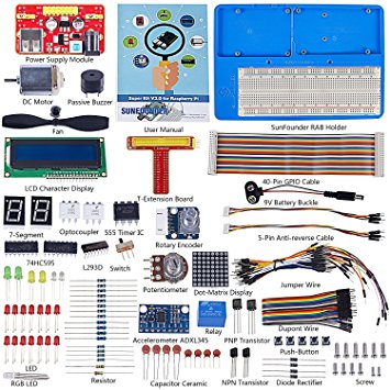 SunFounder Super Starter Learning Kit V3.0 for Raspberry Pi 3, 2 Model B & 1 Model B , Including 123-Page Instructions Book for Beginners