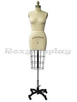 (ST-SIZE8) Model #601 Professional Dress Form Female Half Body Size 8 Collapsible shoulder