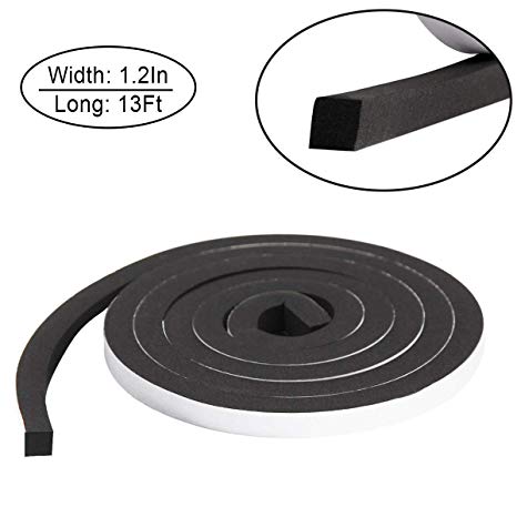 Foam Insulation Tape self Adhesive,Weather Stripping for Doors and Windows,Sound Proof soundproofing Door Seal,Weatherstrip,Cooling, Air Conditioning Seal Strip (1/2In x 1/2In x 13Ft, Black)
