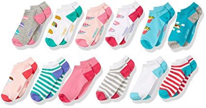 Amazon Brand - Spotted Zebra Kids' 12-Pack Low-Cut Socks