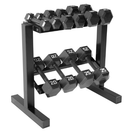 CAP Barbell Hex Dumbbell Set with Rack, 150 lb, Black