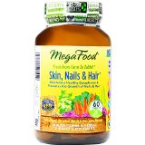 MegaFood - Skin Nails and Hair Promote Clear and Radiant Skin Plus Healthy Hair 60 Tablets Premium Packaging