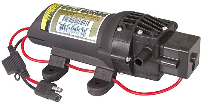 Fimco 5275086 High Flo 12 Volt Diaphragm Sprayer Pump 35 PSI Max 1.0 GPM 4 Amps Demand Switch Roundup Ready No Flammable Or Combustible Fluids with Internal Fan Cools Pump Up To 50% During Operations