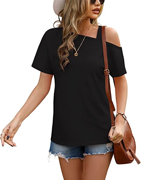 JINKESI Women's Long/Short Sleeve Tunic Tops Casual Cold Shoulder Blouse Shirts