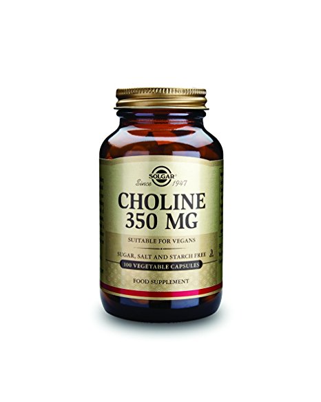 Solgar Choline Vegetable Capsules, 350 mg, 100 Count