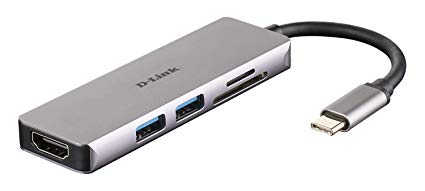 D-Link DUB-M530 5-in-1 USB-C Hub with HDMI 1.4, 2 USB 3.0 and SD/MicroSD Card Reader