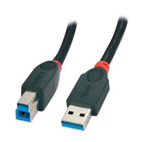LINDY 5m USB 3.0 Cable - Type A Male to B Male, Black