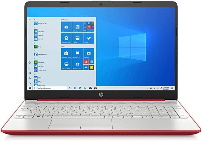 HP Laptop PC 15 Intel Gold 6405U 128GB SSD 4GB Windows 10 Red 15.6" Display