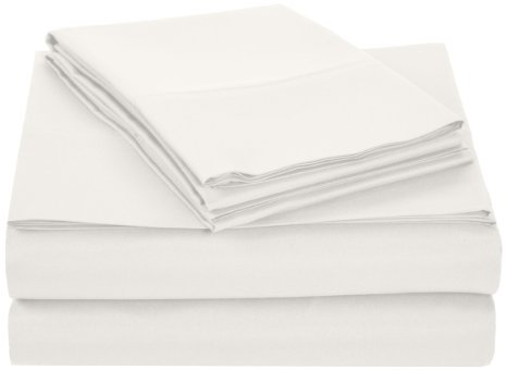 AmazonBasics Microfiber Sheet Set - King, Cream