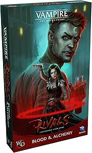 Renegade Game Studios Vampire: The Masquerade Rivals Expandable Card Game Blood and Alchemy, Designed for 2-4 players, ages 14  to play in 30-70 min per game.