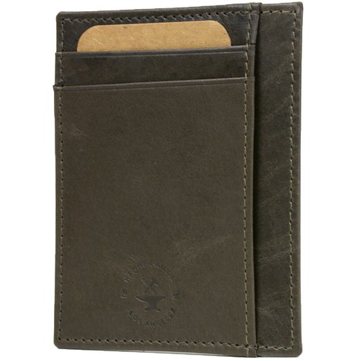 Hammer Anvil RFID Blocking Genuine Leather Front Pocket Wallet Card Case