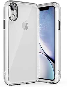 ULAK Compatible with iPhone XR Case, Clear Hybrid Shockproof Protective Phone Case, Slim Thin Transparent Anti-Scratch TPU Bumper Cover for iPhone XR 6.1 inch, Black Camera Bezels