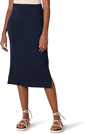 Amazon Essentials Women's Pull-On Knit Midi Skirt (Available in Plus Size)