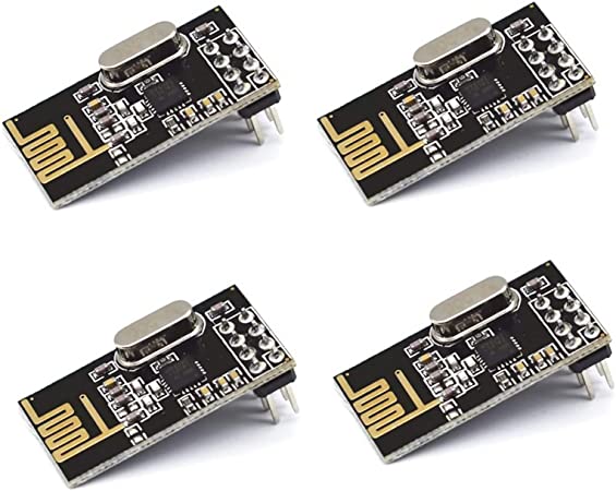 NRF24L01 2.4GHz Antenna wireless transceiver module, available for Arduino software to set the address, Pack of 4